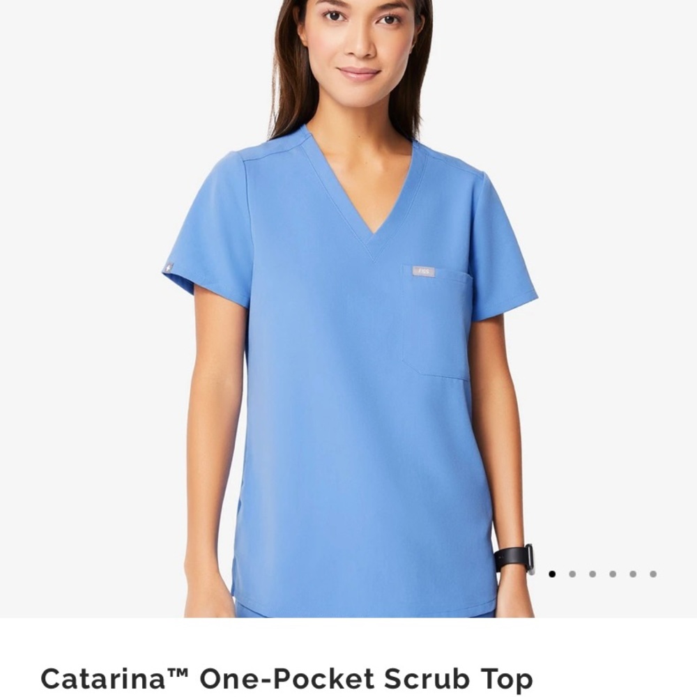 Womens FIGS ceil blue scrub set